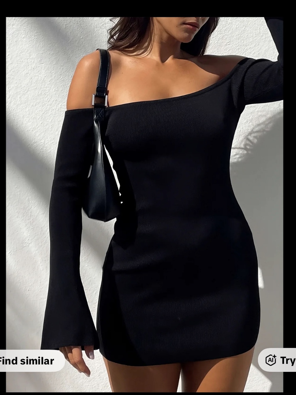 Off-Shoulder Black Bodycon Dress PRINCESS POLLY